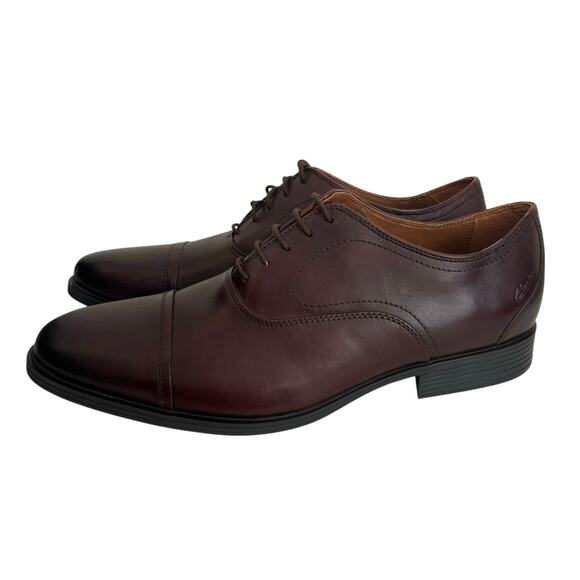 Clarks Collection Whiddon Ox Mahogany Leather Oxford Shoes Size 13